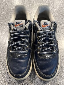 $90 Nike Air Force 1 AF1 Youth Big Kids Shoes 4.5 4.5Y Obsidian Blue 748981 401