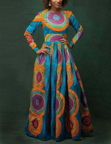 African Dashiki Women's Maxi Dress Long 