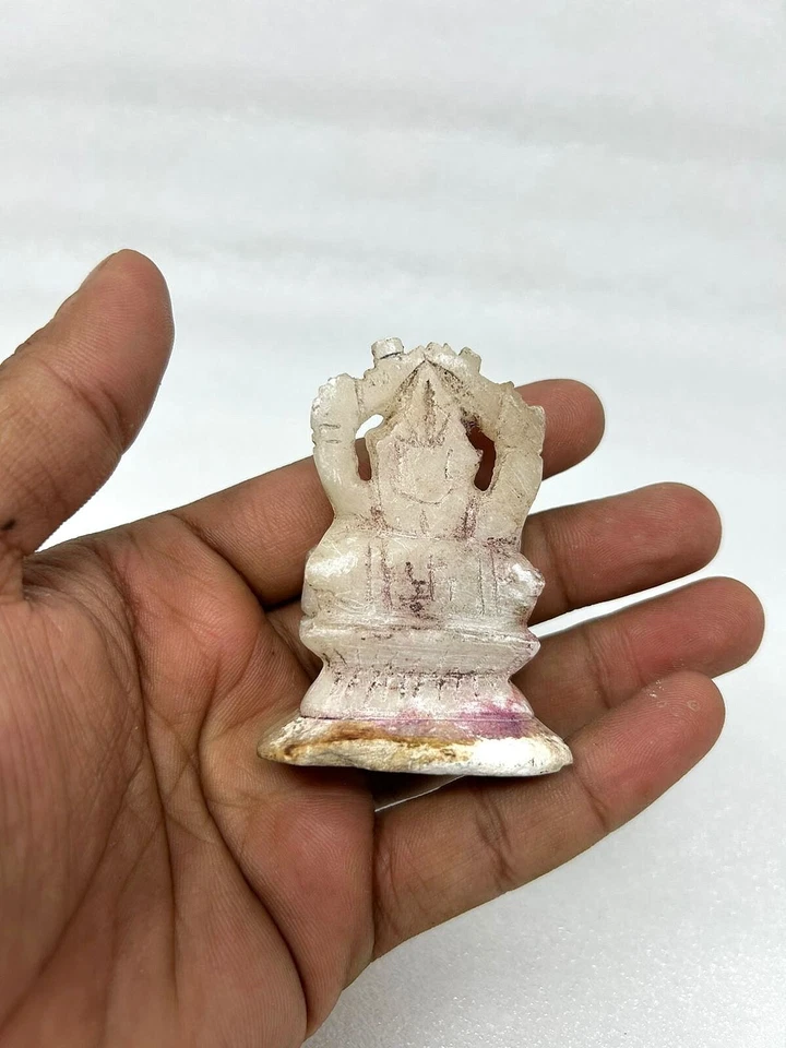 Antigua piedra tallada a mano dios hindú Ganesha escultura antigua piedra dios pequeña estatua Foto 4 de 4