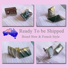 High Quality French Style Brass Men Stainless Steel Rectange Wedding Cufflinks