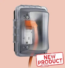 Outdoor Electrical Box Quick-Fit Weatherproof Cover Single Outlet Protector NEW
