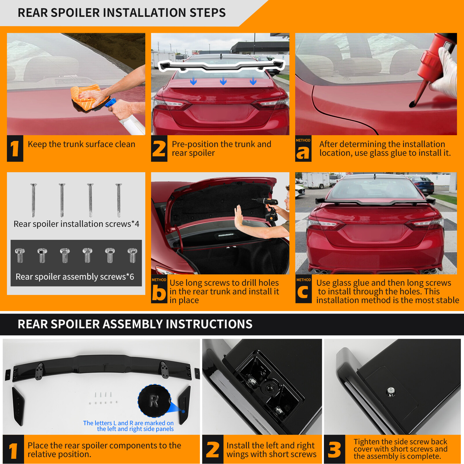 57'' For Maserati Gran Turismo Car Rear Trunk Spoiler Wing Racing Lip TRD Style