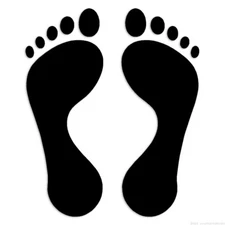 Footprints - Decal Sticker - Multiple Colors & Sizes - ebn6129
