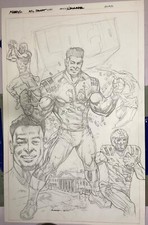 original art dk metcalf NFL draft art marvel ABC Seattle Seahawks football comic