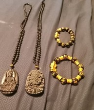Lote De 4 Collares Y Pulseras Religión Budista Nuevos Hermosos