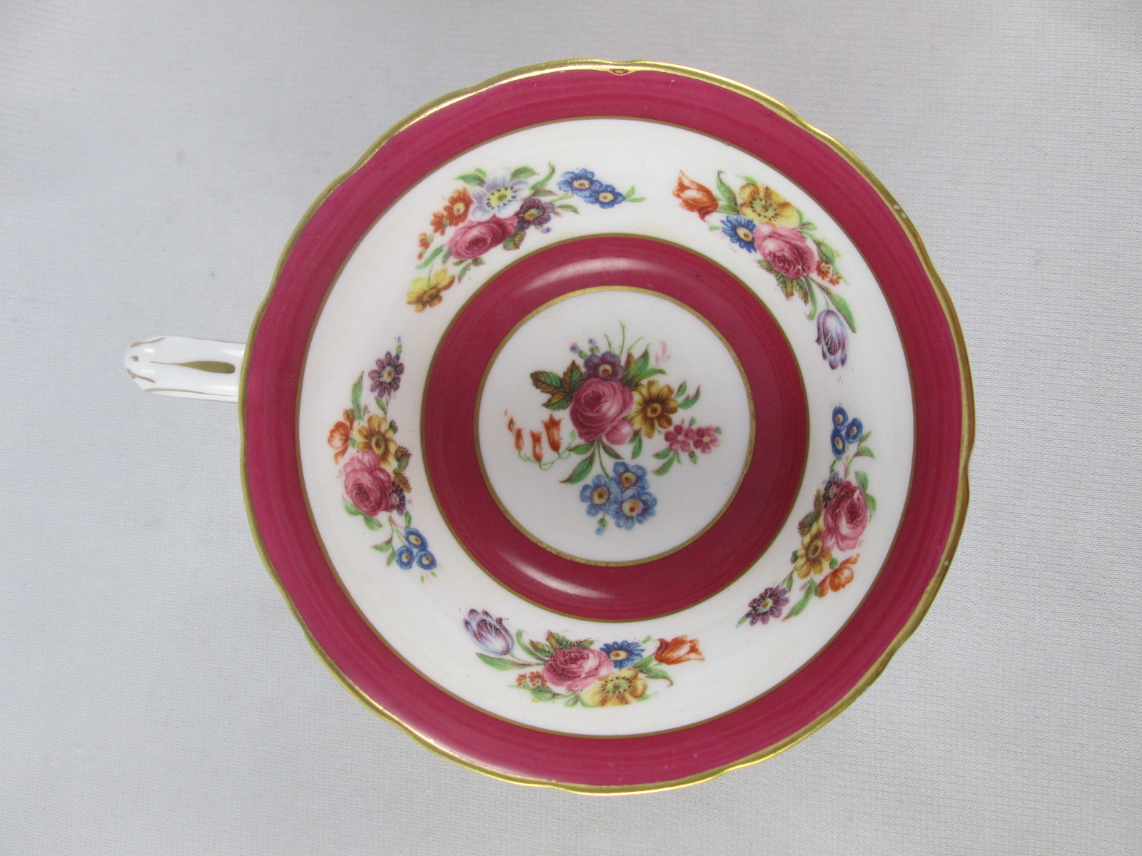 Grosvenor Bone China Burgundy Gold Floral Rose Tea Cup & Saucer Set eBay
