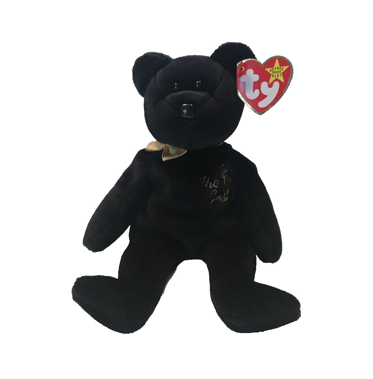 TY PLUSH BEANIE BABY ‘ THE END ‘ BEAR 1999 WITH EAR TAG