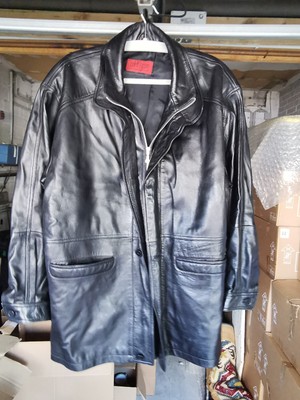 Ottimo Echt Genuine Leder Jacke Schwarz Größe 50