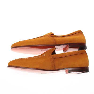 Santoni NWB Daisy Loafers Size 9 US 10 in Orange Suede Made  display picture 3