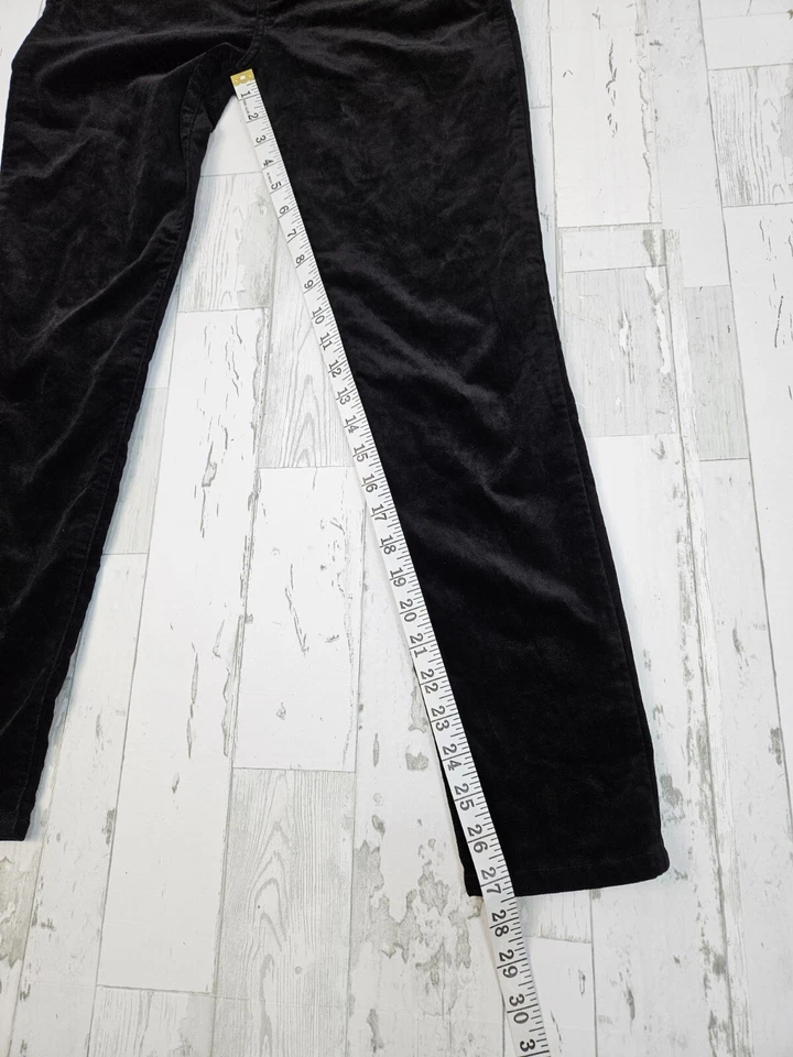 Pantalones de terciopelo para mujer Joes 29 negros tiro medio ajustados al tobillo minimalistas Foto 4 de 4