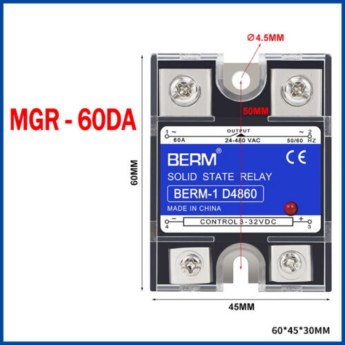 SSR Single Phase Solid State Relay 10A -100A DC-AC DC-DC AC -AC 3-32VDC/5-200VDC - Picture 18 of 32