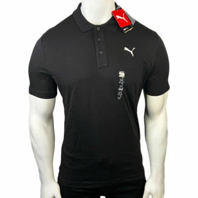 MSRP $52.99 NWT PUMA ESSENTIALS MEN'S BLACK SHORT SLEEVE JERSEY POLO RUGBY 2XL - Image 1 of 4