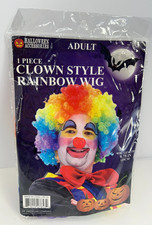 Clown Wig Rainbow Colors Adult Size Afro Halloween Costume -Brand new