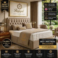 LUXURY DIVAN BED SET WITH MATTRESS & HEADBOARD  STORAGE OPTIONS  PLUSH VELVET UK