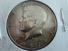 US Silver Half Dollar Coin.  JFK 40 % Silver Coin From 1967.