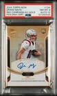 2024 Topps Now Rookie Campaign Autographs Drake Maye #13A Gold PSA 8/Auto 10