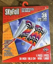 SkyFoil 38  Nylon Frameless Kite ZigZag Design w/ Handle  Line