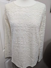 Wrap London Cream Embroidered Top UK 12 Linen Viscose Geometric £69