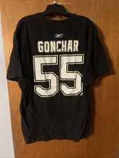 NHL Pittsburgh Penguins Sergei Gonchar #55 Reebok Black Shirt Size Large