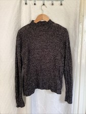 Vero Moda schwarz gefleckt Baumwollmischung Langarm Damen Pullover Gr. XL