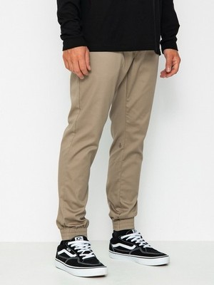 Volcom Frickin Slim Jogger Pants Mens Size M Khaki Elastic Waist