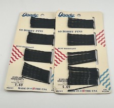 Vintage Goody USA 2 Packs Bobby Pins 60 Per Pack Black  824/1  1989  NOS