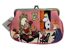 Moomin m2N Pink Clasp Wallet with Embroidery Inner Pocket Used
