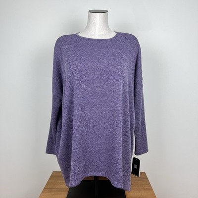 Size XS. Clara SunWoo Purple Button Detail Tunic Sweater. New w/ Tags!