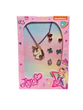 Jojo Siwa Unicorn Jewelry Set Necklace with 3 Pair of Stud Earrings NWT