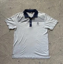 Travis Mathew TPC Potomac Polo Shirt - Blue/Blue Stripe - Large