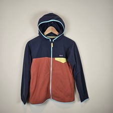 Patagonia Kids Micro D Snap-T Jacket Size L/12 Fleece Full Zip Burl Red Hood