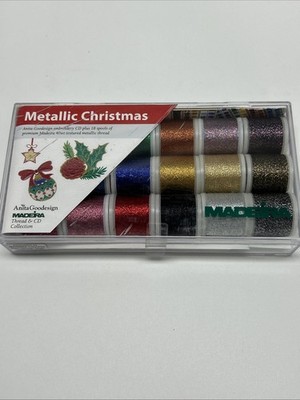 18 Madeira Embroidery Thread Metallic Christmas 200m Assorted Colors  **NO CD**