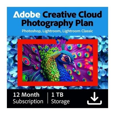 12 Monate Adobe Creative Cloud Foto Abo - Photography Plan m. 1TB Cloud Speicher