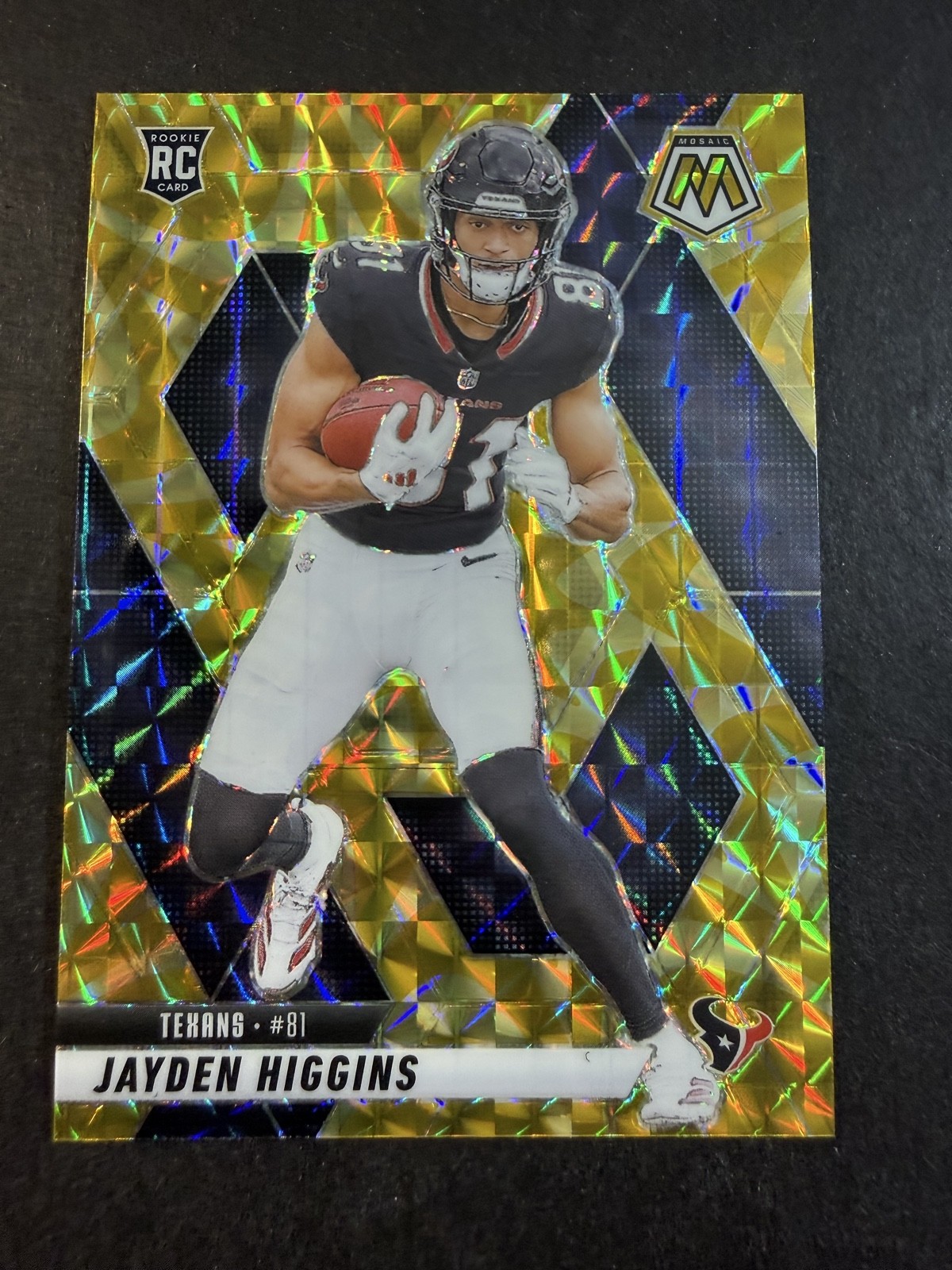 2025 Panini Mosaic - Rookies Jayden Higgins #346 Reactive Yellow Mosaic Prizm
