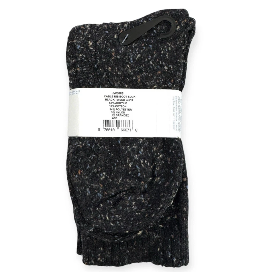 Meias Jockey Feminina Preta Tweed Cabo Rib Boot Compatível com Sapato Tamanho 4-10 7” Punho - Imagem 3 de 4