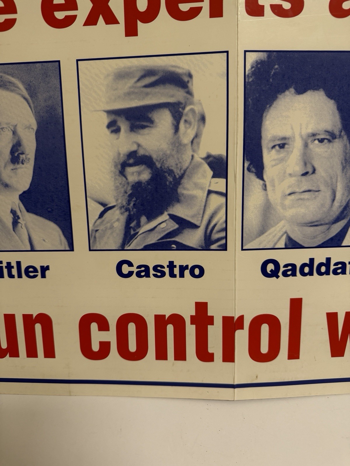 Vintage 1960's Pro Gun Control Political Poster 24" x 15"