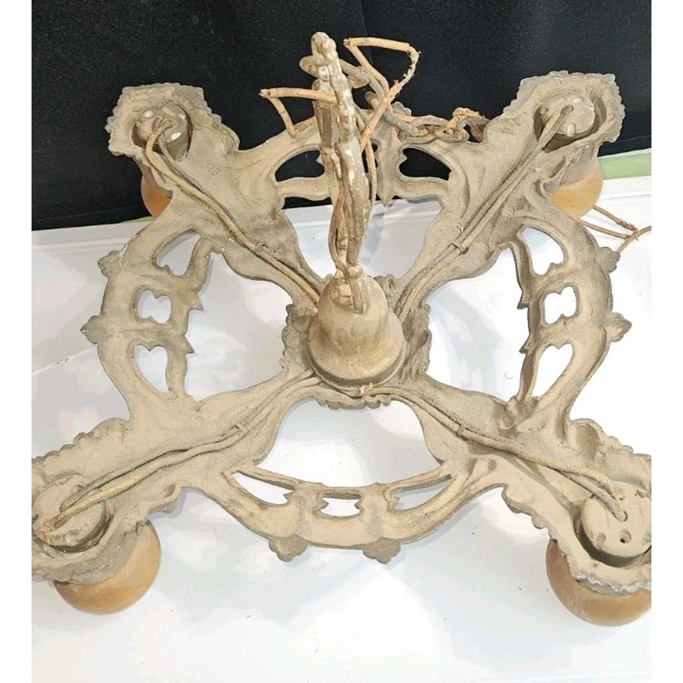 ART DECO 1930 ACCESORIO DE TECHO COLGANTE 4 BOMBILLAS Incluye las 4 bombillas originales Foto 4 de 4