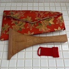 Shamisen Bachi Pick Traditional Instrument Tool Wood Wooden with Case