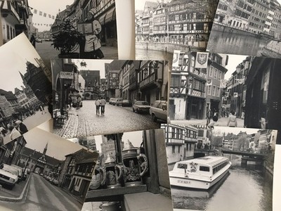 Lot 47 analoge Fotos in der Region ELSASS 24x18 STRASSBURG 1982 Vintage