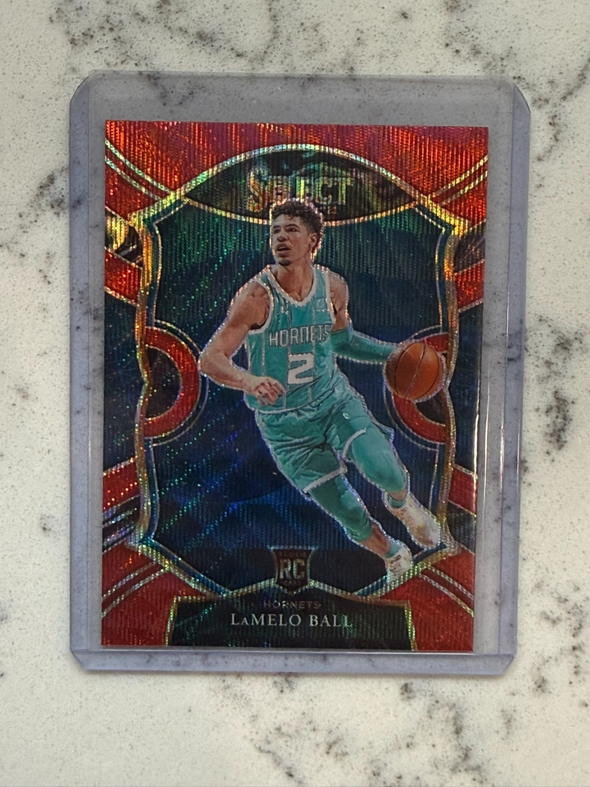 2020 SELECT LAMELO BALL RED WAVE PRIZM ROOKIE RC HORNETS CONCOURSE 