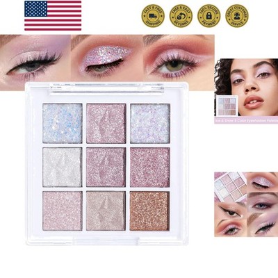 Eye Shadow Palette Makeup,Pink White Purple Glitter Shimmer Sparkle Warm Past...