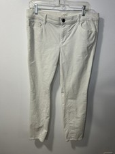 LOFT Modern Skinny White Corduroy Pants