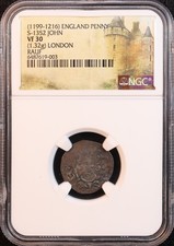 England "King John Lackland" Silver Penny, S-1352 (1199-1216) - NGC VF30! London