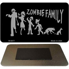 Zombie Family Black Novelty Metal Magnet M-6877 3.5 X 2 Magnet M