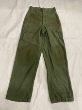 Vintage OG-107 Sateen Type 1 Pants 30x33 Green Army Trousers Vietnam 60s