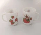 Vintage Strawberry Shortcake Mug/ Cup Milk Glass Anchor Hocking Cottagecore Y2k