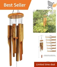 Wood Bamboo Outdoor Wind Chimes Garden Patio Home Decor Deep Tone Sound