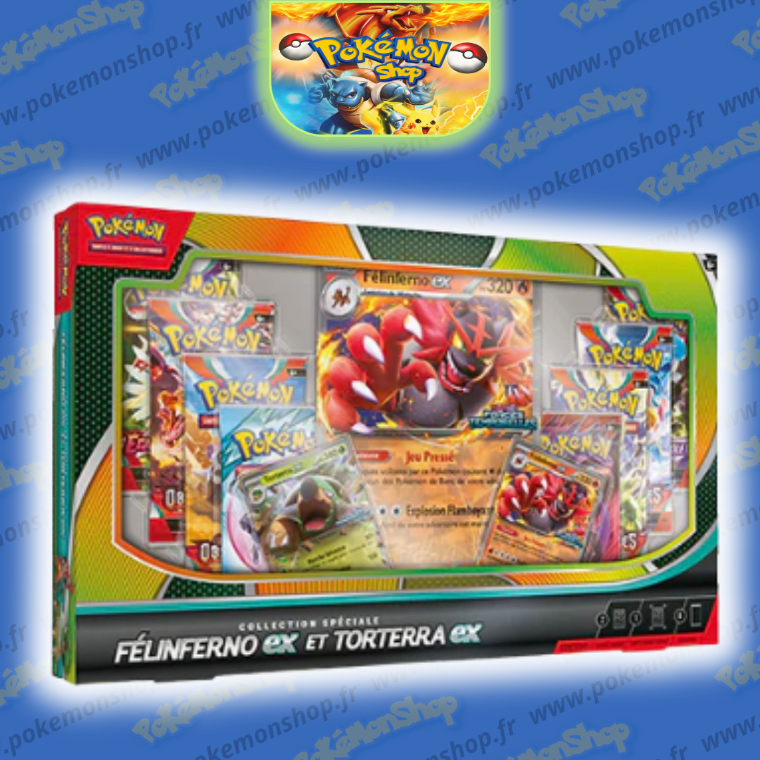 Pokémon Coffret Félinferno Ex et Torterra Ex Collection Spéciale FR Neuf Scellé