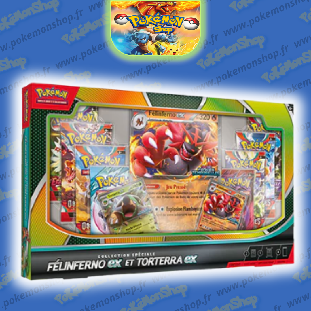 Pokémon Coffret Félinferno Ex et Torterra Ex Collection Spéciale FR Neuf Scellé