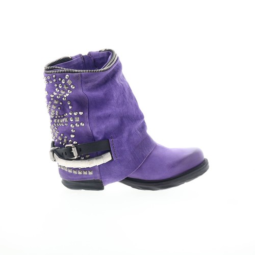 A.S. 98 Sid Womens Purple Leather Zipper Casual Dress Boots 3 - Picture 2 of 8